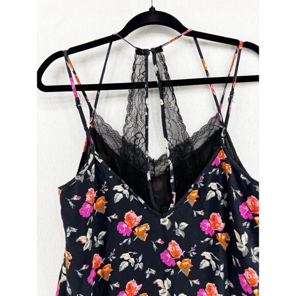 Zara trafaluc collection floral lace spaghetti strap  midi slip dress size small - Picture 7 of 8